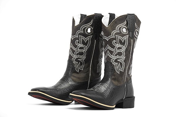 Bota Masculina Mr West Cabeca Preta Cano Marrom - Flex