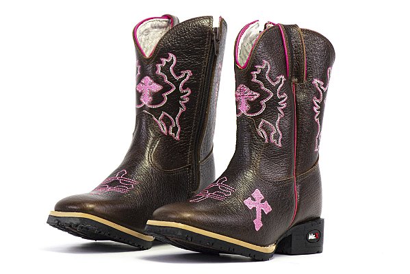 Bota Mr West Infantil Mamute Tabaco Cruz Pink - Flex