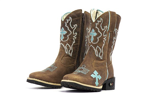 Bota Infantil Mr West Fossil Tabaco Cruz Verde Agua - Flex
