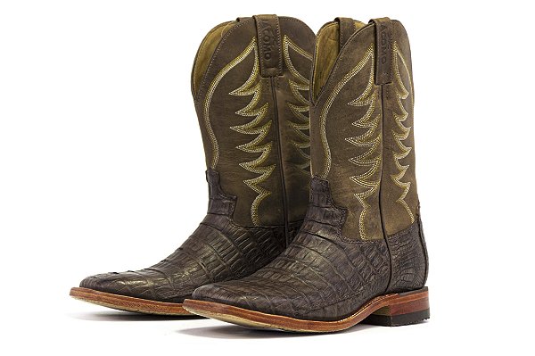 Bota Masculina Jácomo Exótica - Jacaré Cauda Café - Crazy Havana 2882 RGDQ - Couro