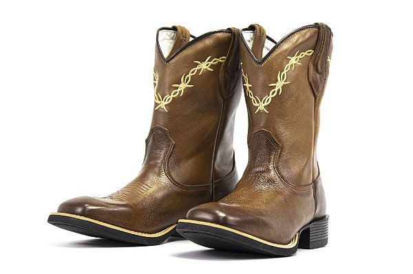 Bota Masculina Cavazzani 205 - Latego Chocolate Bordado Arame - Gel