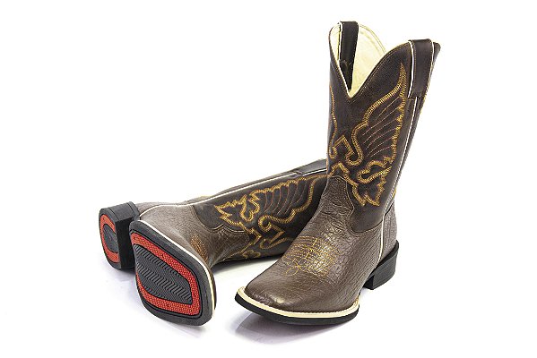 Bota Masculina Mr West - Cabeça Café/Fóssil Tabaco - Solado Flex - B58 1474