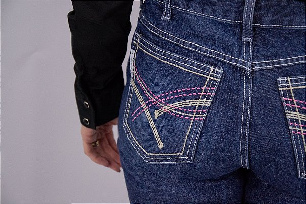 Calça Feminina FYD Bordada - Bordado Rosa - Algodão