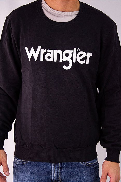 Moletom Masculino Wrangler sem capuz - Preto