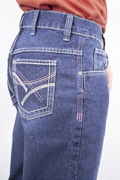 Calça Masculina FYD Bordada - Bordado Rosa