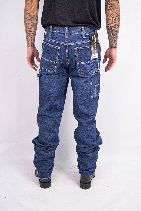 Calça Masculina Rodeo Way Carpinteira - Costura Branca