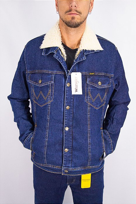Jaqueta Masculina Wrangler WM9732UN - Jeans caramelo Claro Forro Removível