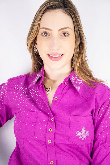 Camisa Feminina Laidol Manga Longa - Rosa Lisa