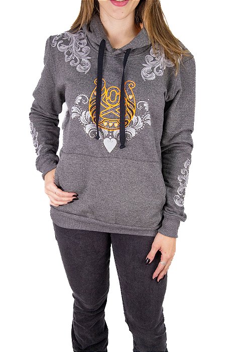 Moletom Feminino Oxs Horns Chumbo - Ref 4158