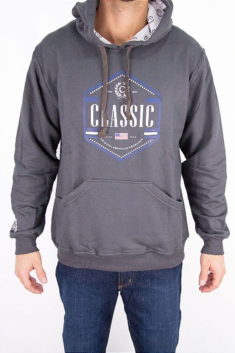 Moletom Masculino Classic Cinza