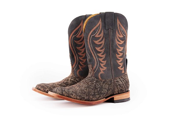 Bota Masculina Goyazes Exótica - Elefante - Solado Couro - Cor: Elefante Pinhão/ Dallas Marinho