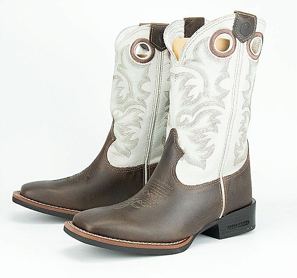 Bota Masculina Austin Ranch - Cano Médio/ Bico Quadrado/ Solado Flex/ Cor: Meg Dog Cinza - Cód. 120078G2P