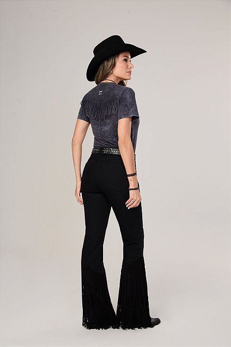 Calça Feminina All Hunter Preta com franja