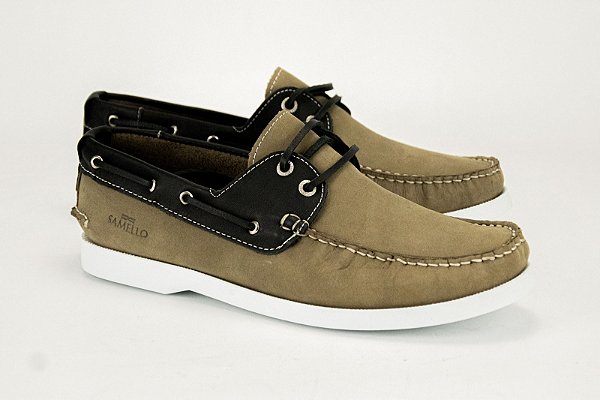 Sapatênis Samello/ Deckshoes/ Nobuck cinza - Outlet