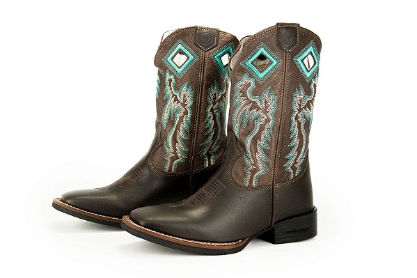 Bota Unissex Austin Ranch Solado Flex/ Bico Quadrado/ Cor 2024 Jabuticaba Café