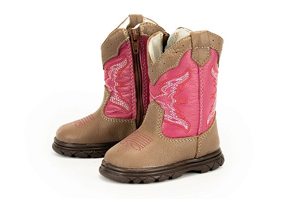 Bota Infantil Big Bull Cor Cappuccino/Pink