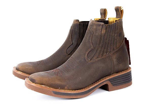 Botina masculina Goyazes Solado Jump Cor: caramelo/ café couro dallas tabaco 2530102 CR