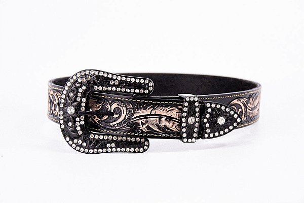 Cinto Feminino em couro Preto - Master