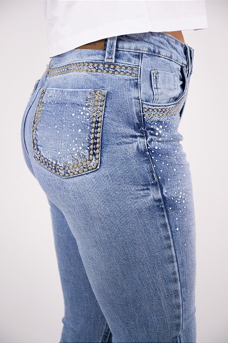 Calça Feminina Arame Flare Bordada Cós Médio Ref. 0030200044