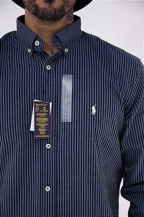 Camisa Masculina Pollo Ralph Lauren - Manga Longa Xadrez Preto