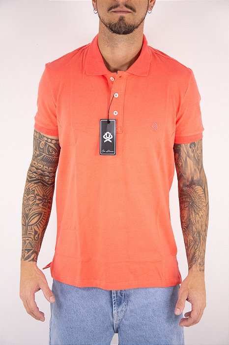 Camiseta Polo Masculina Ox Horns RF 3010 Cor Coral