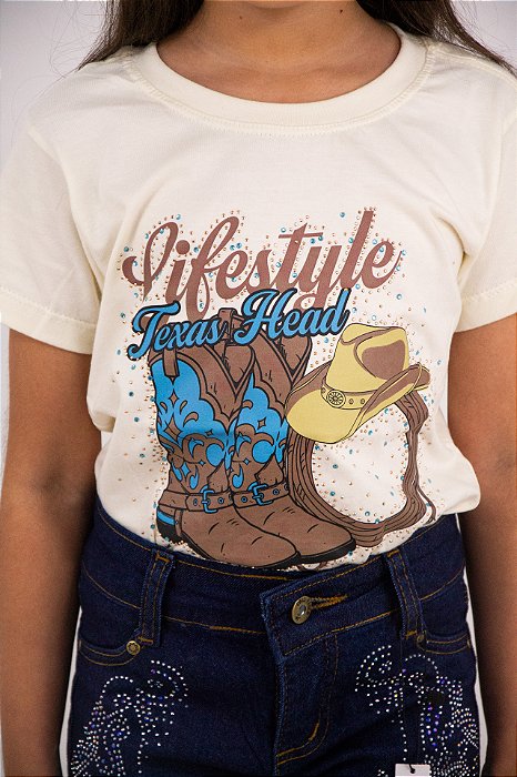 T-SHIRT Feminina Infantil Texas Head Nude