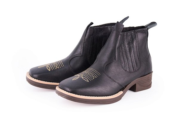 Botina Arraial  Solado Flex Cor 1025 Preto