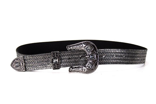 Cinto feminino de brilho chumbo