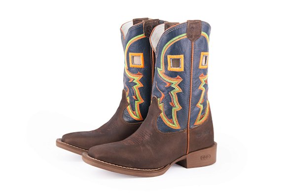 Bota Masculina Durango Solado Gel/ Bico Quadrado/ Mad Dog Azul Marinho 122025211G2L