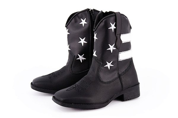 Bota Infantil Craft Estrela Branca/ Solado flex/ Bico Quadrado/ Fechamento em zíper lateral