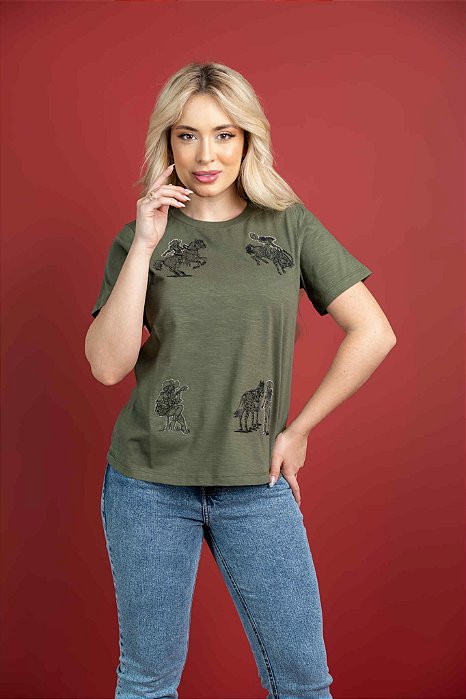 T-SHIRT Feminina Miss Country Verde