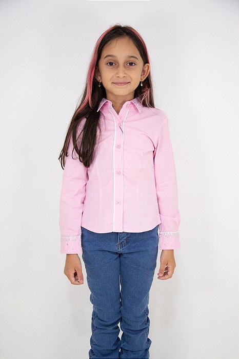 Camisa Infantil Feminina Texas Head - Rosa