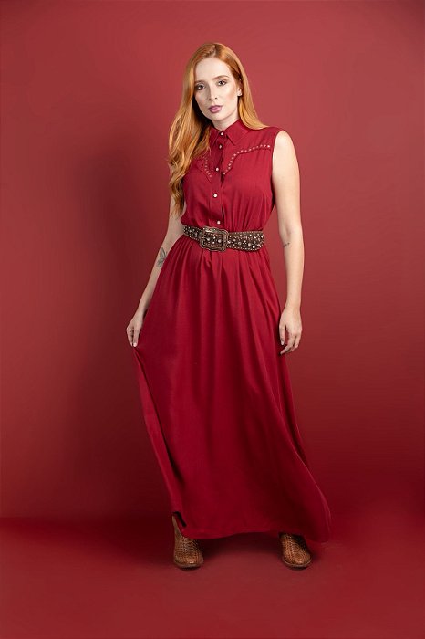 Vestido Feminino Miss Country Marsala