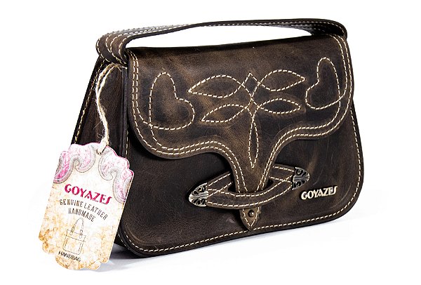 Bolsa Feminina Goyazes Couro Dallas Tabacco B2501-4