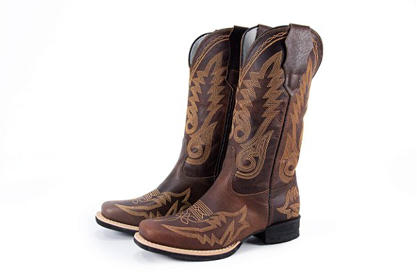 Bota Feminina Craft Boots Bordado Laranja