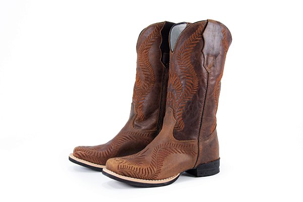 Bota Feminina Craft Boots Bordado Marrom