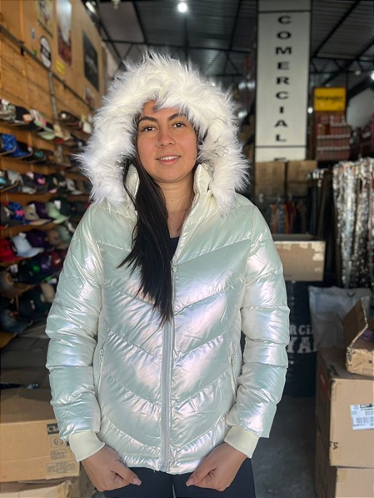 Jaqueta Feminina Nylon Perolada / Gelo