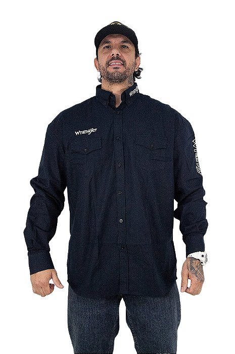 Camisa Wrangler Manga longa Preta WW 251PR