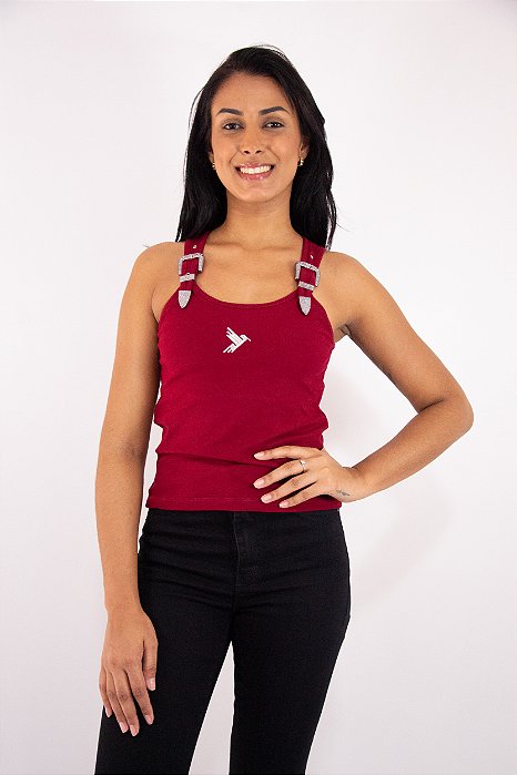 Regata Feminina Thankfield Fivela Vermelha