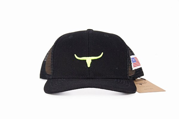 Boné Infantil Moiadeiros Preto Bordado Verde