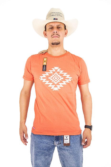 Camiseta Masculina Tatanka 100% algodão Laranja