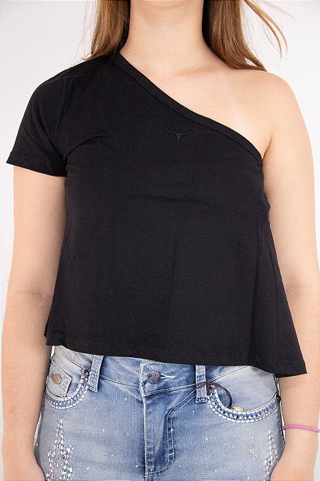 T -Shirt Decatur Feminina Básica Preta Moiadeiros CMF2462