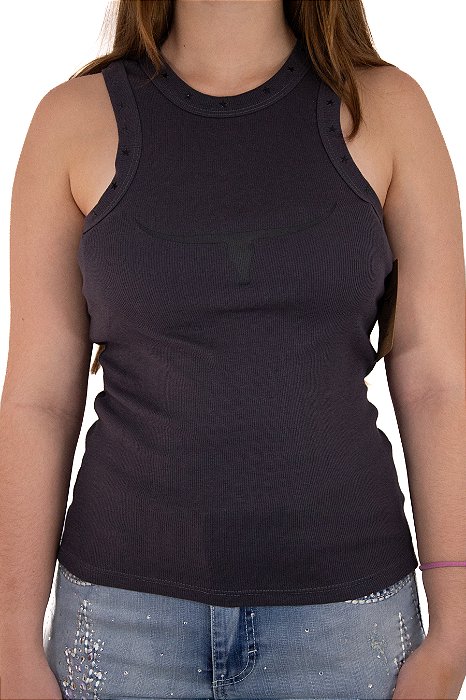 Regata Feminina Dallas Stars Cinza Silk Cinza Moiadeiros REG223