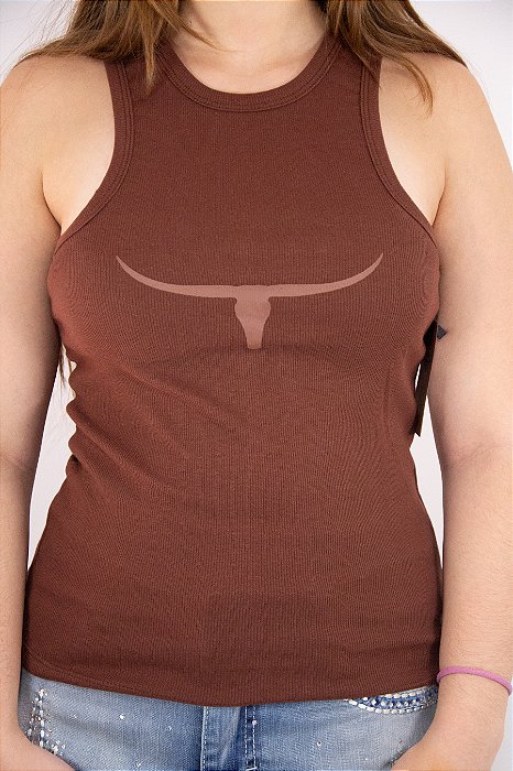 Regata Feminina Moiadeiros Dallas Marrom Silk Marrom REG231