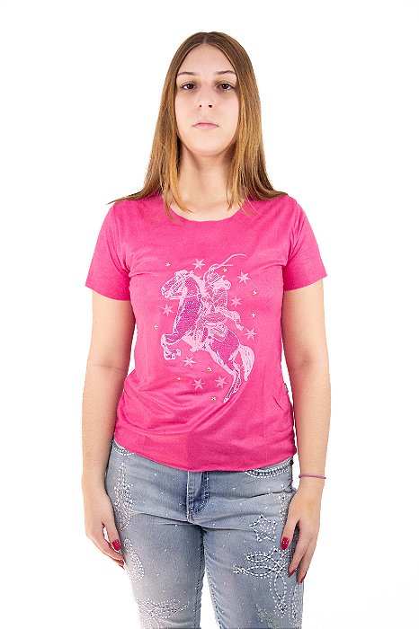 Camiseta Feminina Apache Rosa Modelo 12