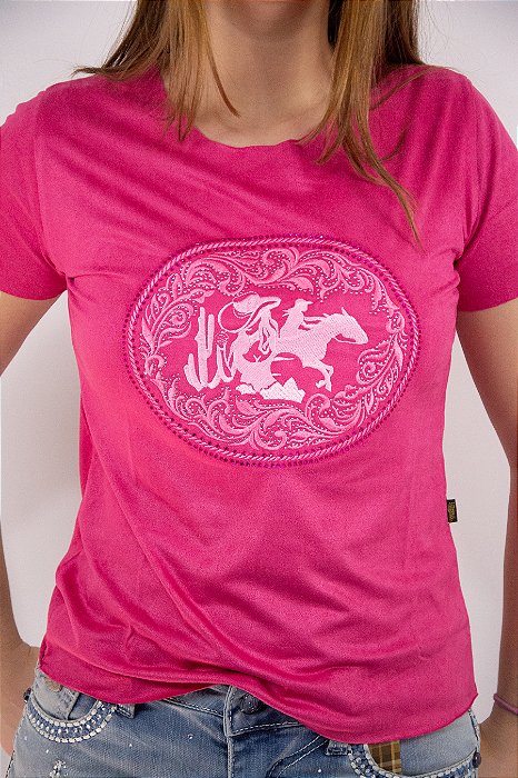 Camiseta Feminina Apache Rosa Modelo 11