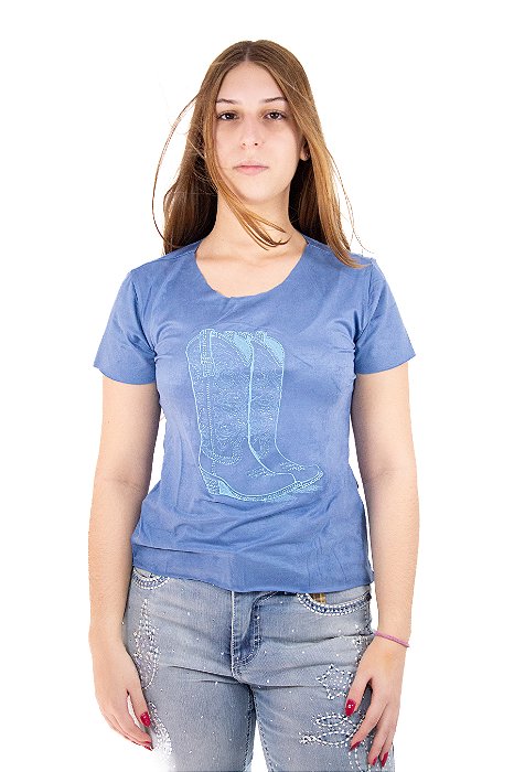 Camiseta Feminina Apache Azul Marinho Modelo 07