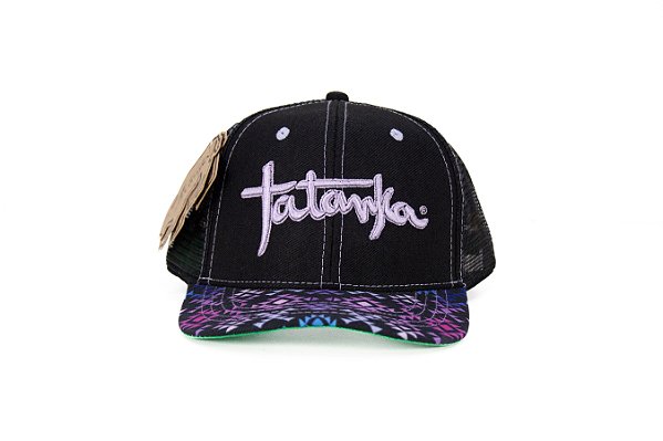 Boné Masculino Tatanka Preto e Tons de Azul e Roxo