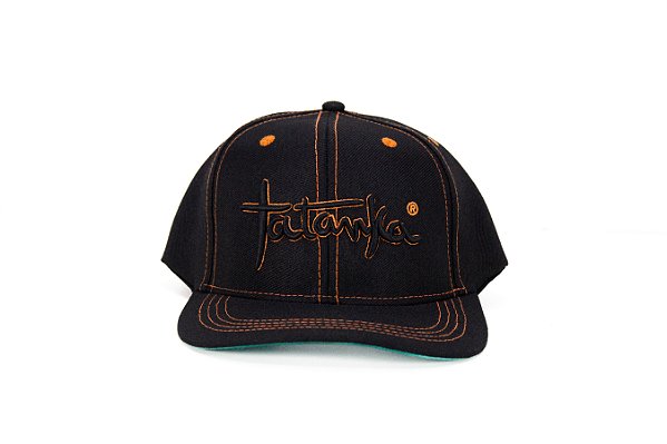Boné Masculino Tatanka Preto Escrito Laranja