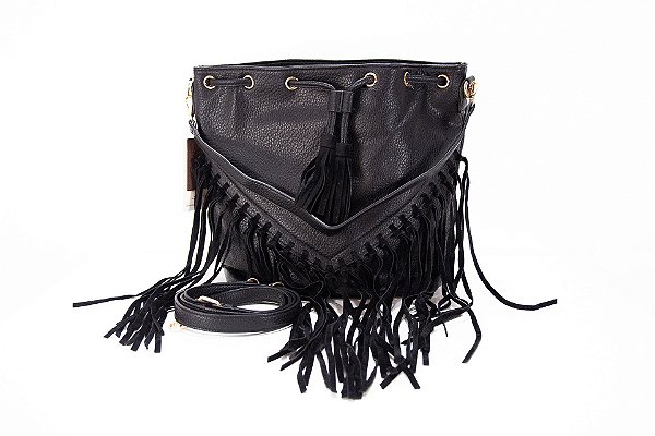 Bolsa Feminina Berelina couro cor preta